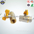 dn15 ball valve with yellow butterfly handle